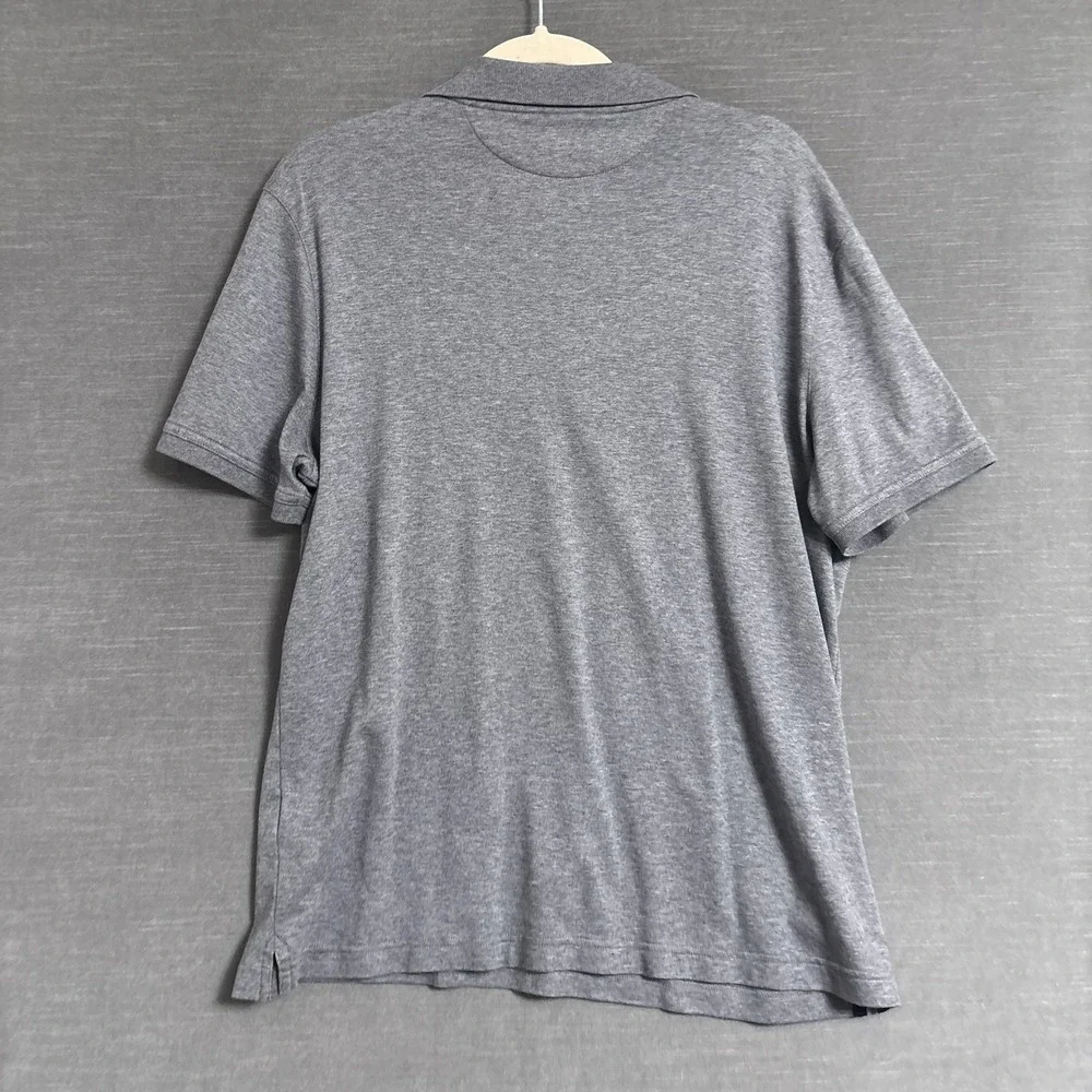 Banana Republic Polo Shirt L Gray Luxury Touch Standard Fit Cotton Soft Casual